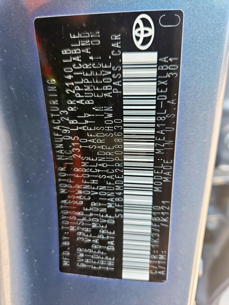 5YFB4MDE2RP088630 - 2024 TOYT COROLLA LE 灰色 照片 12