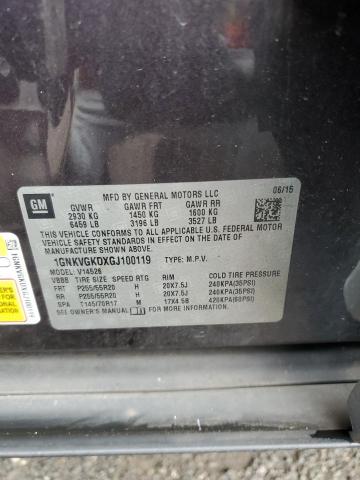 1GNKVGKDXGJ100119 - 2016 CHEVROLET TRAVERSE LT MAROON photo 13