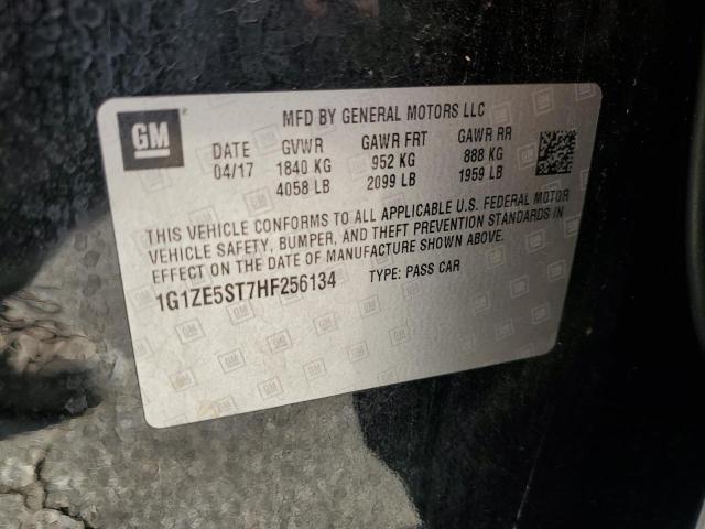 1G1ZE5ST7HF256134 - 2017 CHEVROLET MALIBU LT BLACK photo 12