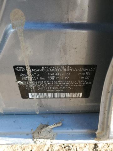 5NPE24AF6GH358775 - 2016 HYUNDAI SONATA SE SILVER photo 12