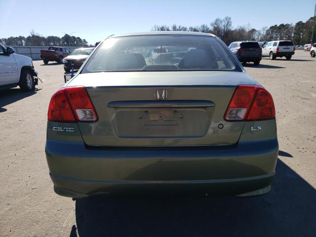 1HGES16574L002715 - 2004 HONDA CIVIC LX GREEN photo 6