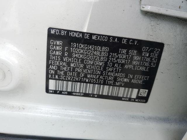 3CZRZ2H71PM705370 - 2023 HONDA HR-V EXL Ağ foto 14