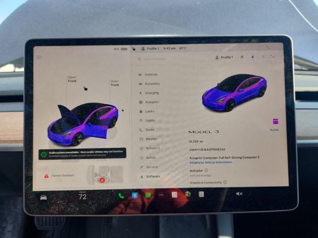 5YJ3E1EA5PF645342 - 2023 TESLA MODEL 3 BLUE photo 9