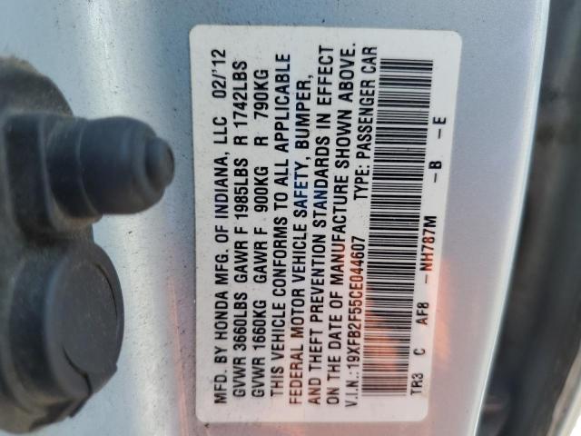 19XFB2F55CE044607 - 2012 HONDA CIVIC LX BLUE photo 12