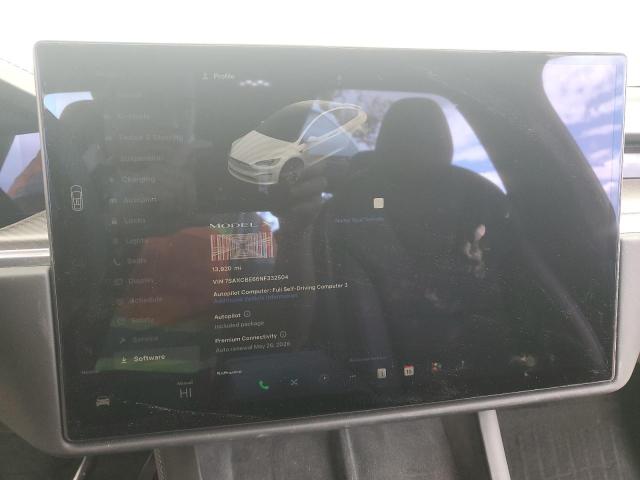 7SAXCBE66NF332504 - 2022 TESLA MODEL X 白色 照片 9