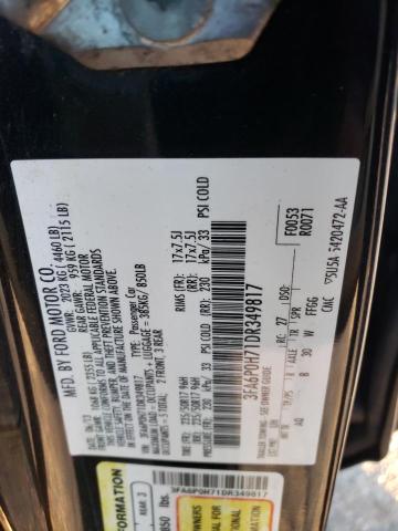 3FA6P0H71DR349817 - 2013 FORD FUSION SE BLACK photo 12