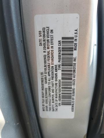 4S3BH675337660034 - 2003 SUBARU LEGACY OUTBACK AWP 银色 照片 12