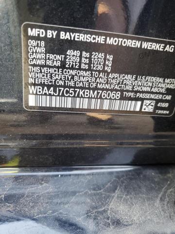 WBA4J7C57KBM76068 - 2019 BMW 440XI GRAN COUPE BLACK photo 12