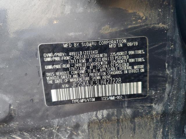 JF2SKAJC3LH427228 - 2020 SUBARU FORESTER PREMIUM GRAY photo 14