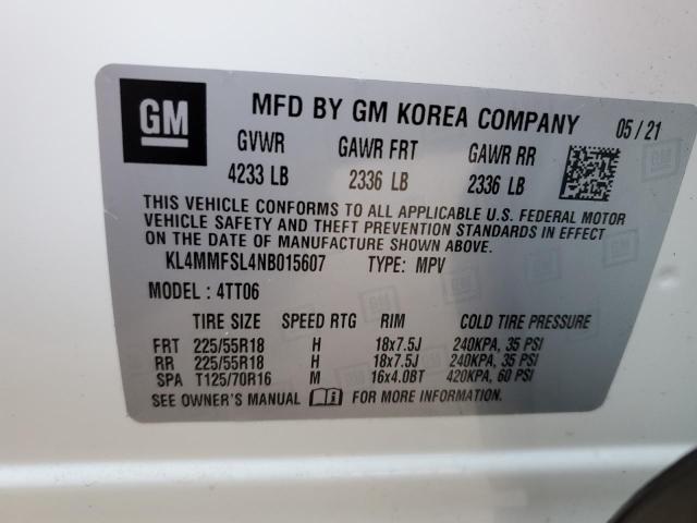 KL4MMFSL4NB015607 - 2022 BUICK ENCORE GX ESSENCE WHITE photo 13