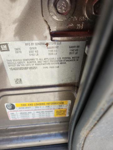 1G4GE5ED9BF185251 - 2011 BUICK LACROSSE CXS أسمر صورة 12