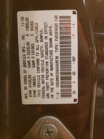 1HGCM56326A048538 - 2006 HONDA ACCORD SE BLACK photo 12