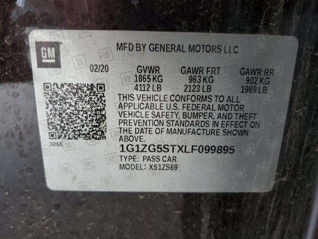 1G1ZG5STXLF099895 - 2020 CHEVROLET MALIBU RS BURGUNDY photo 12