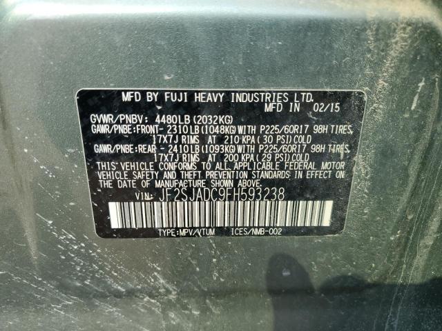 JF2SJADC9FH593238 - 2015 SUBARU FORESTER 2.5I PREMIUM GREEN photo 13