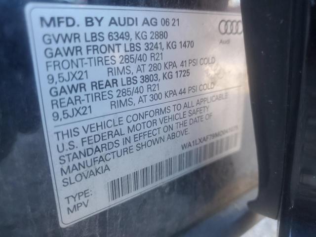 WA1LXAF79MD041075 - 2021 AUDI Q7 PREMIUM PLUS BLACK photo 13