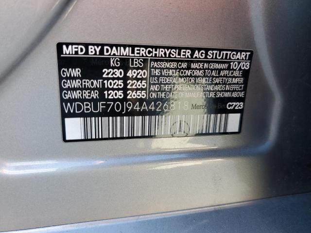 WDBUF70J94A426818 - 2004 MERCEDES-BENZ E 500 GRAY photo 12