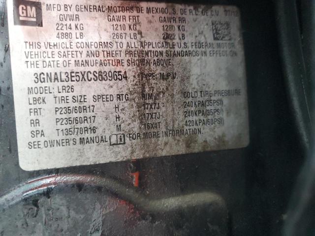 3GNAL3E5XCS639654 - 2012 CHEVROLET CAPTIVA SPORT Սև լուսանկար 14