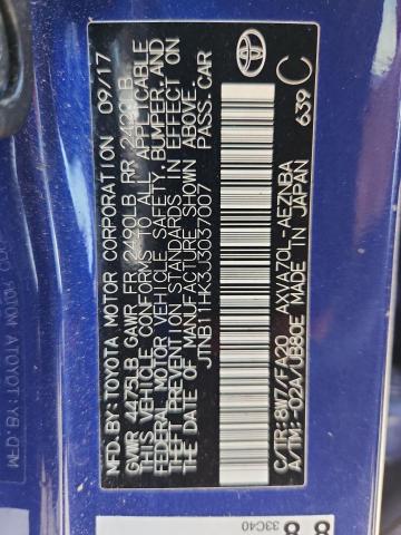 JTNB11HK3J3037007 - 2018 TOYOTA CAMRY L BLUE photo 12