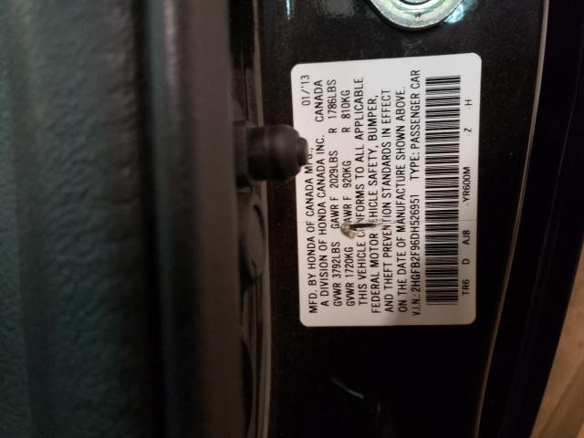 2HGFB2F96DH526951 - 2013 HONDA CIVIC EXL ყავისფერი ფოტო 13