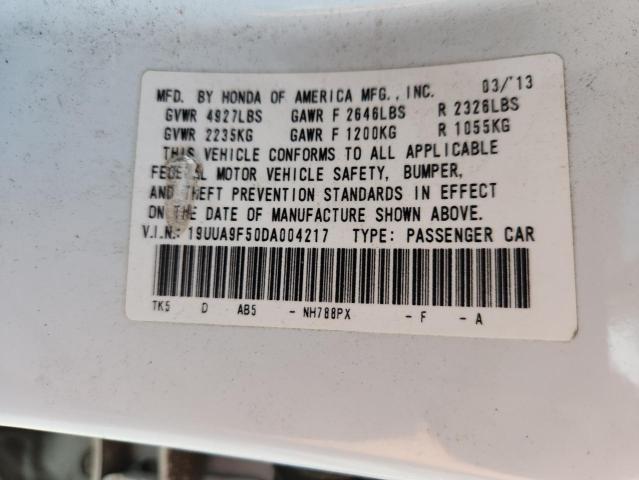 19UUA9F50DA004217 - 2013 ACURA TL TECH WHITE photo 12