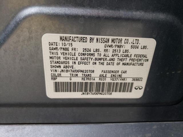 JN1BV7ARXFM420708 - 2015 INFINITI Q50 BASE BLUE photo 12