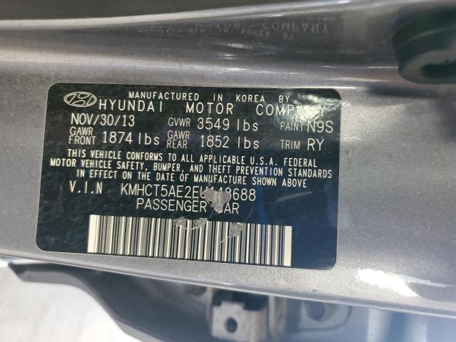 KMHCT5AE2EU148688 - 2014 HYUNDAI ACCENT GLS 灰色 照片 14