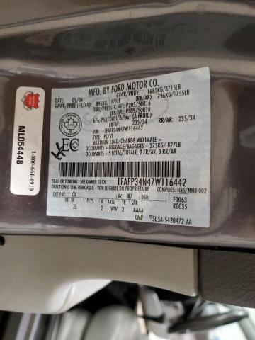 1FAFP34N47W116442 - 2007 FORD FOCUS ZX4 GRAY photo 12