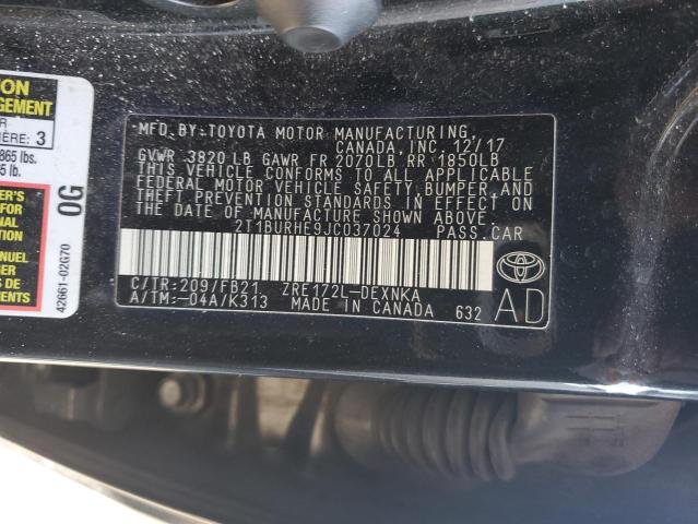 2T1BURHE9JC037024 - 2018 TOYOTA COROLLA L Grafit foto 12