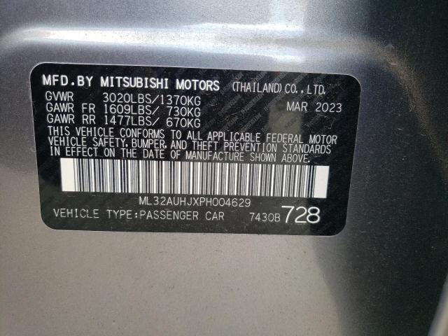 ML32AUHJXPH004629 - 2023 MITSUBISHI MIRAGE ES GRAY photo 12