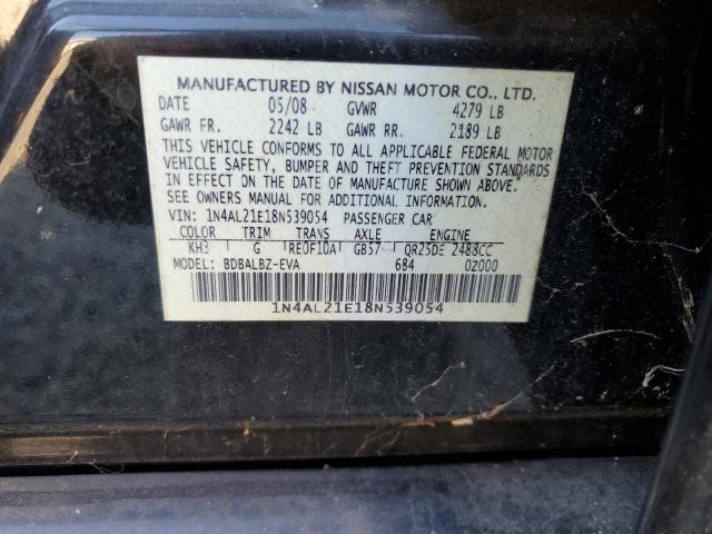 1N4AL21E18N539054 - 2008 NISSAN ALTIMA 2.5 BLACK photo 12