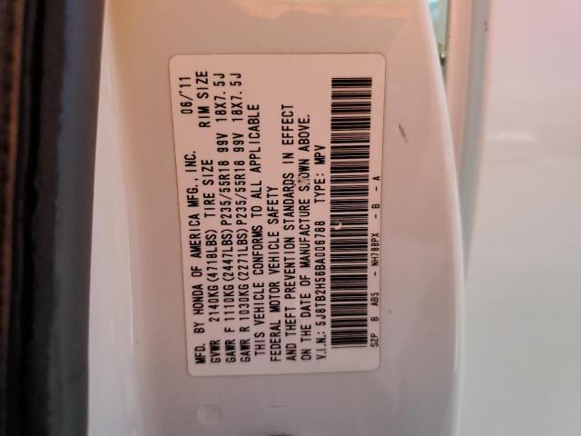 5J8TB2H56BA006788 - 2011 ACURA RDX TECHNOLOGY WHITE photo 13