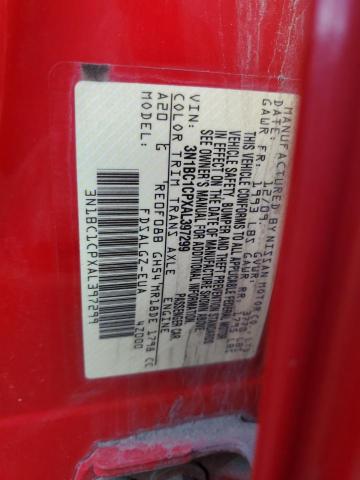 3N1BC1CPXAL397299 - 2010 NISSAN VERSA S RED photo 12