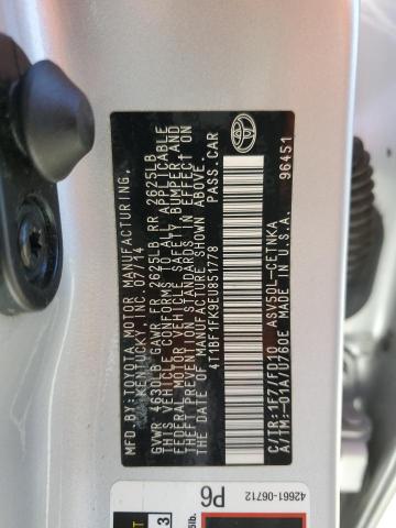 4T1BF1FK9EU851778 - 2014 TOYOTA CAMRY L 银色 照片 13