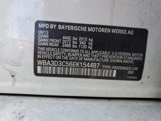 WBA3D3C56EK154487 - 2014 BMW 328 D WHITE photo 12