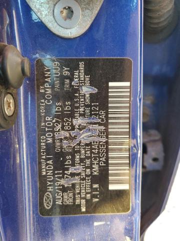 KMHCT4AE2CU112121 - 2012 HYUNDAI ACCENT GLS BLUE photo 12