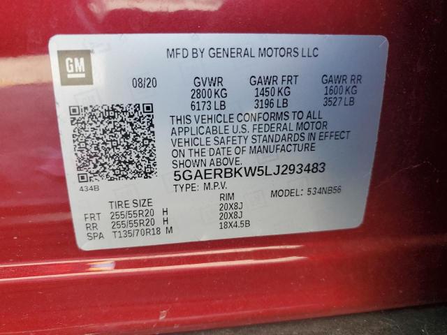 5GAERBKW5LJ293483 - 2020 BUICK ENCLAVE ESSENCE Rot Foto 12