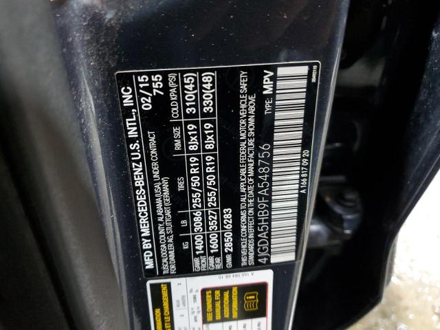 4JGDA5HB9FA548756 - 2015 MERCEDES-BENZ ML 350 4MATIC CHARCOAL photo 14