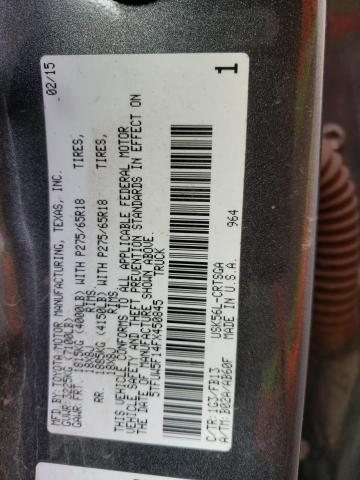 5TFUW5F14FX450845 - 2015 TOYOTA TUNDRA DOUBLE CAB SR/SR5 GRAY photo 12