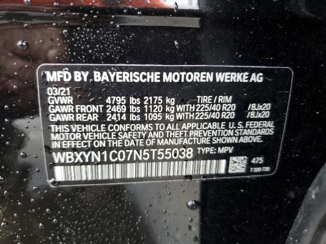 WBXYN1C07N5T55038 - 2022 BMW X2 M35I BLACK photo 14