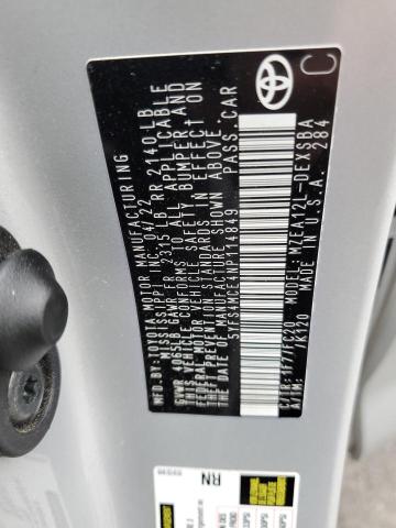 5YFS4MCE4NP114849 - 2022 TOYOTA COROLLA SE Күміс фото 12