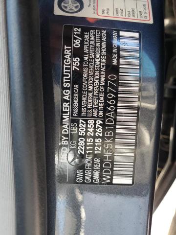 WDDHF5KB1DA669770 - 2013 MERCEDES-BENZ E 350 GRAY photo 13