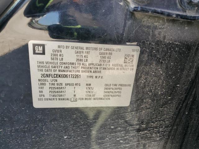 2GNFLCEK6D6172261 - 2013 CHEVROLET EQUINOX LS BLACK photo 13