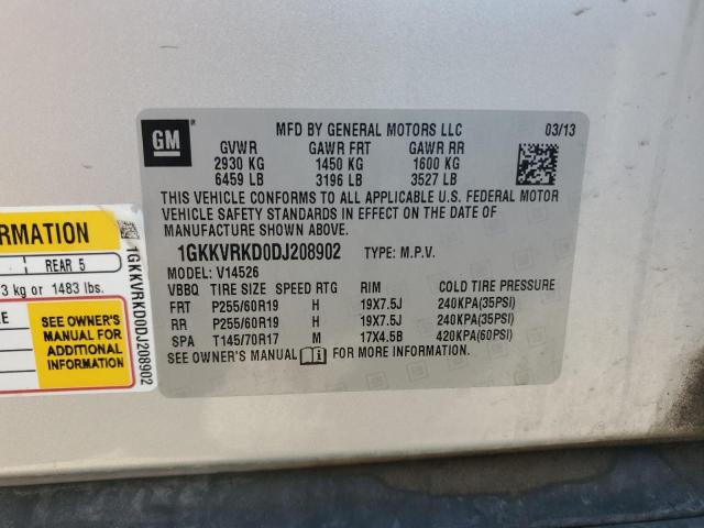 1GKKVRKD0DJ208902 - 2013 GMC ACADIA SLT-1 Күміс фото 13