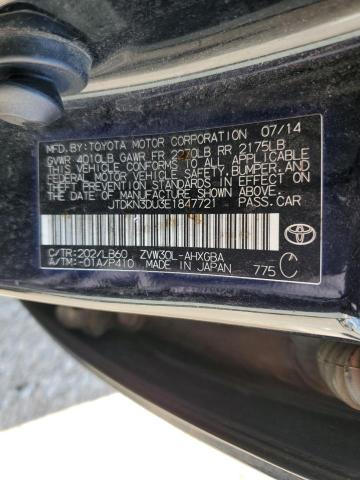 JTDKN3DU3E1847721 - 2014 TOYOTA PRIUS 黑色 照片 12