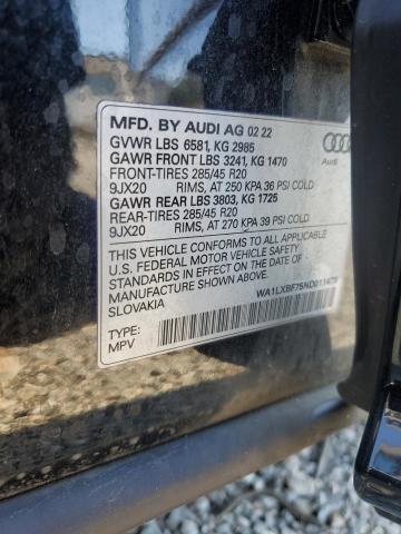 WA1LXBF75ND011479 - 2022 AUDI Q7 PREMIUM PLUS BLACK photo 13