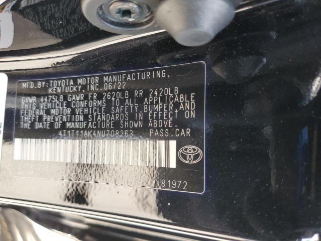 4T1T11AK4NU708263 - 2022 TOYOTA CAMRY SE Қара фото 13