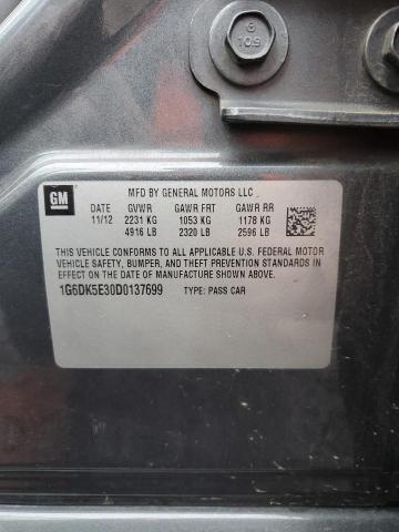 1G6DK5E30D0137699 - 2013 CADILLAC CTS PERFORMANCE COLLECTION Grafit fotoğraf 12