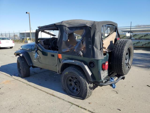 1J4FA49S91P300657 - 2001 JEEP WRANGLER / SPORT GREEN photo 2