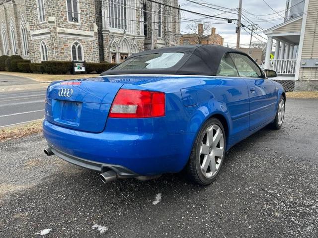 WUARL48H35K902284 - 2005 AUDI S4 QUATTRO CABRIOLET BLUE photo 4