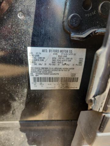 1FM5K7B86FGA25279 - 2015 FORD EXPLORER BLACK photo 13